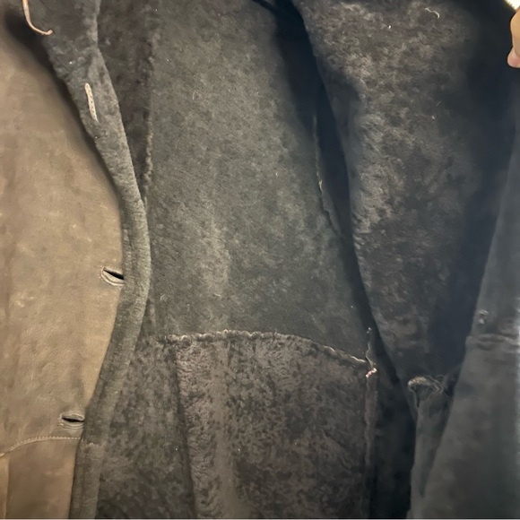 BLUE DUCK Brown Shearling Sheepskin Coat Women’s XL VTG Button Up - Picture 10 of 13